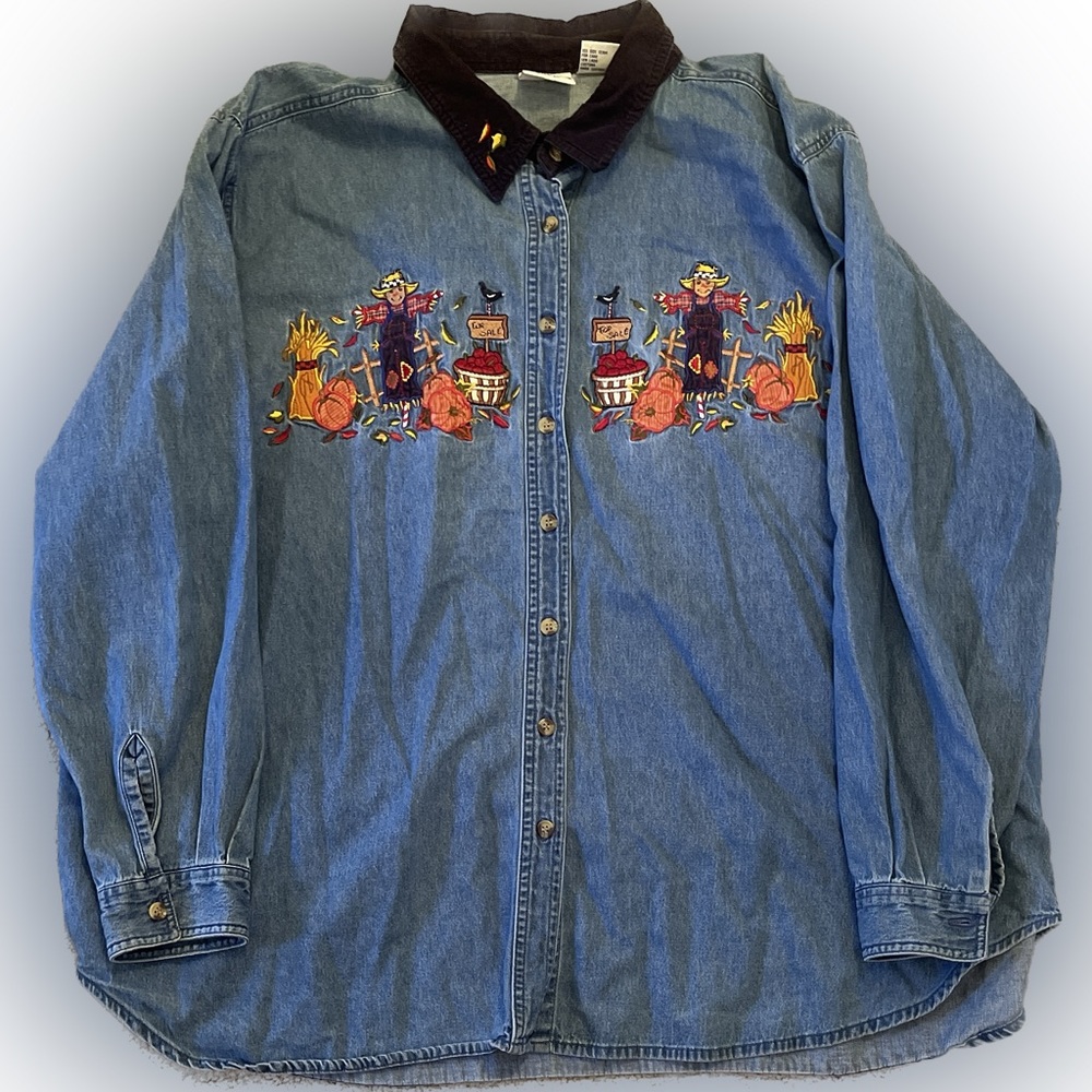Bobbie Brooks Woman Denim Farmer Shirt | Sz 26w / 28w